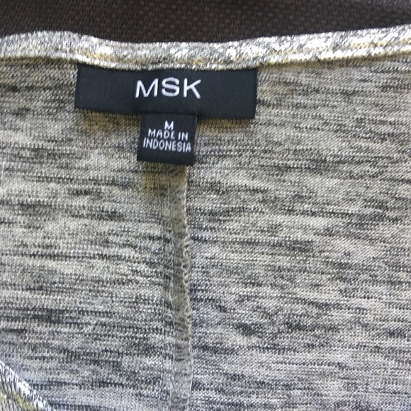 MSK Metallic Cold Shoulder Flutter Sleeve Dress - Picture 7 of 8